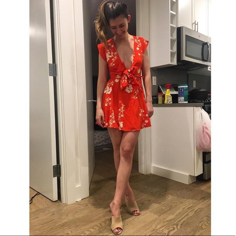 Rogue Floral Detail Short Wrap Dress